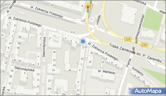 Szczecin, Mariacka, 1, mapa Szczecina