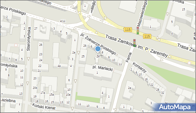 Szczecin, Mariacka, 24, mapa Szczecina