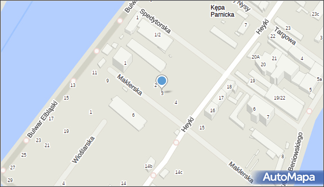 Szczecin, Maklerska, 3, mapa Szczecina