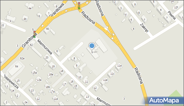 Szczecin, Marmurowa, 7, mapa Szczecina