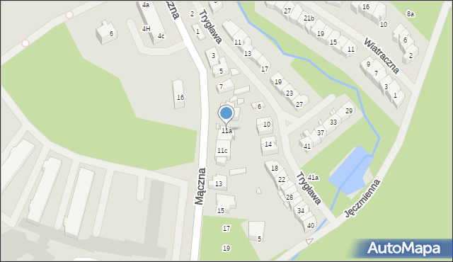 Szczecin, Mączna, 11a, mapa Szczecina