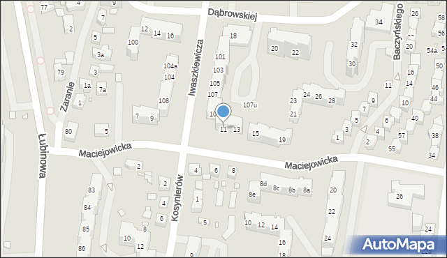 Szczecin, Maciejowicka, 11, mapa Szczecina