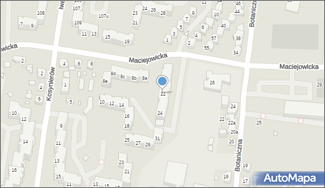 Szczecin, Maciejowicka, 22, mapa Szczecina