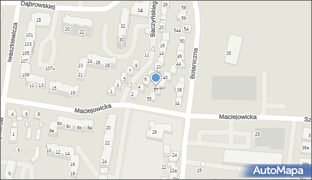 Szczecin, Maciejowicka, 57, mapa Szczecina