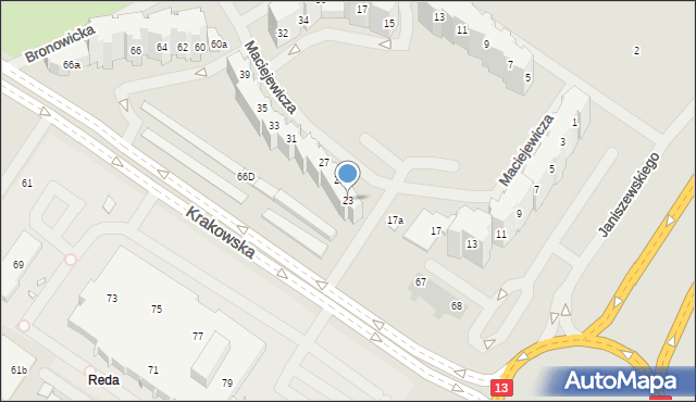 Szczecin, Maciejewicza Konstantego, 23, mapa Szczecina