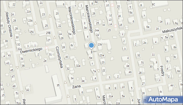 Szczecin, Marcinkowskiego Karola, 6, mapa Szczecina