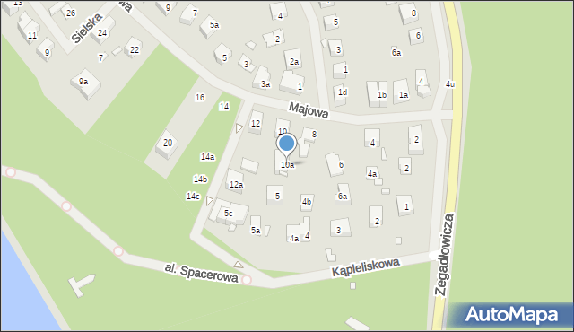 Szczecin, Majowa, 10a, mapa Szczecina