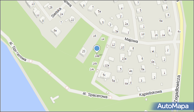 Szczecin, Majowa, 14a, mapa Szczecina