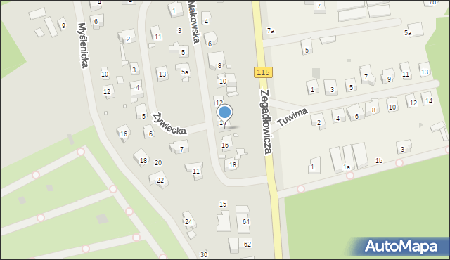 Szczecin, Makowska, 14a, mapa Szczecina