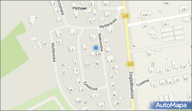 Szczecin, Makowska, 5, mapa Szczecina