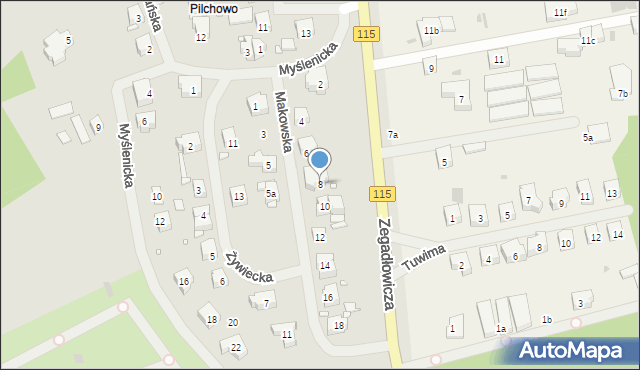 Szczecin, Makowska, 8, mapa Szczecina