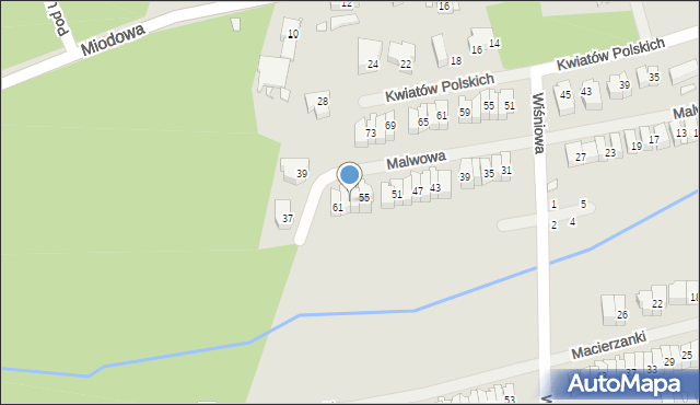 Szczecin, Malwowa, 59, mapa Szczecina