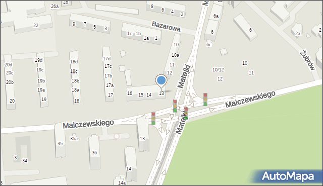 Szczecin, Malczewskiego Jacka, 13, mapa Szczecina