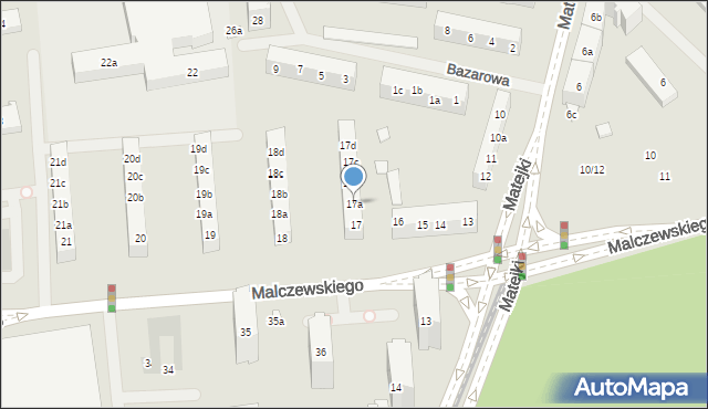 Szczecin, Malczewskiego Jacka, 17a, mapa Szczecina