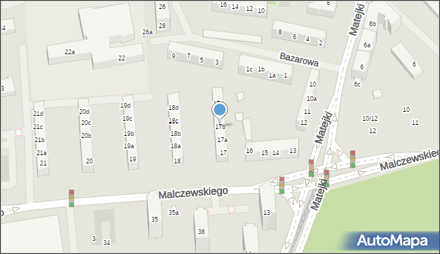 Szczecin, Malczewskiego Jacka, 17b, mapa Szczecina