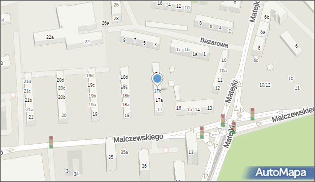 Szczecin, Malczewskiego Jacka, 17b, mapa Szczecina