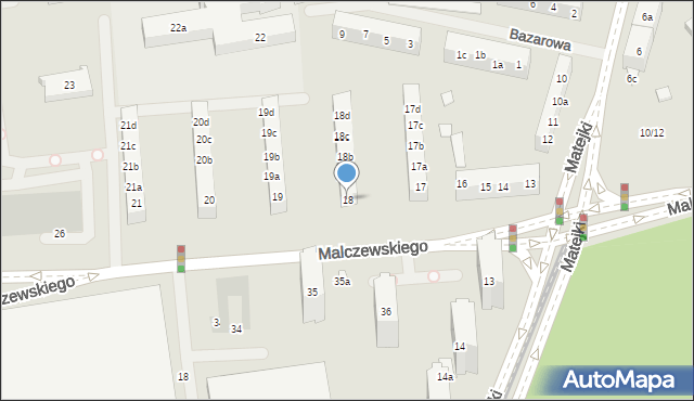 Szczecin, Malczewskiego Jacka, 18, mapa Szczecina