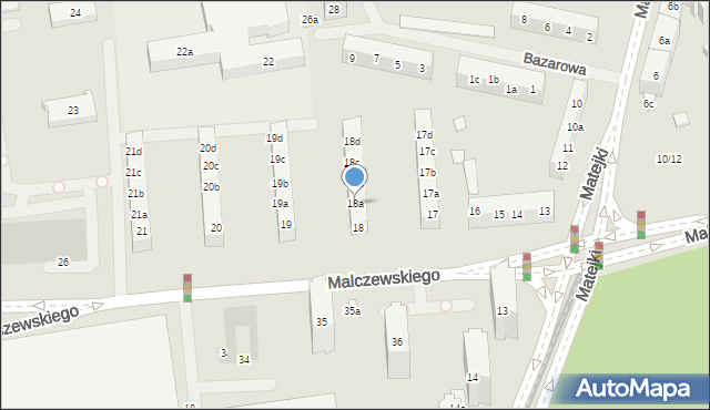 Szczecin, Malczewskiego Jacka, 18a, mapa Szczecina