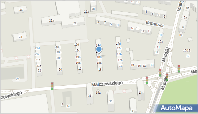 Szczecin, Malczewskiego Jacka, 18b, mapa Szczecina