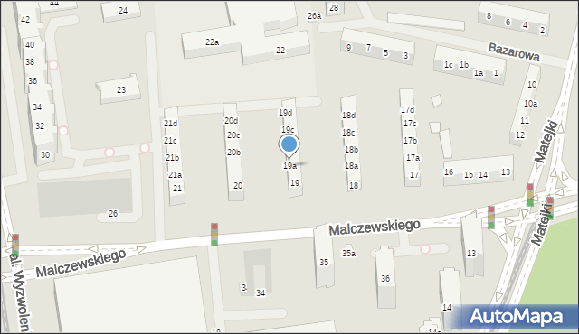 Szczecin, Malczewskiego Jacka, 19a, mapa Szczecina