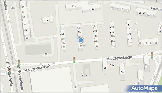 Szczecin, Malczewskiego Jacka, 20, mapa Szczecina