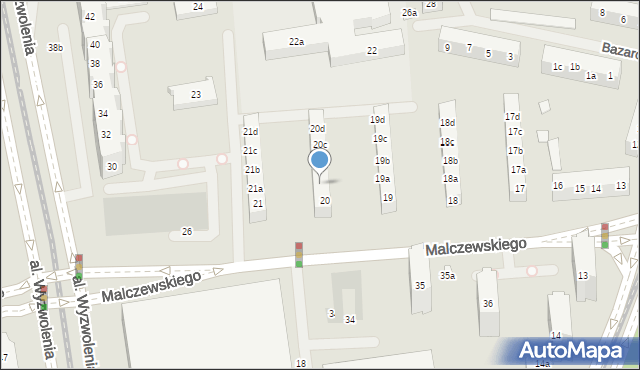 Szczecin, Malczewskiego Jacka, 20a, mapa Szczecina