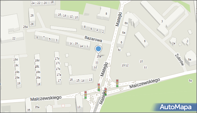 Szczecin, Matejki Jana, 10a, mapa Szczecina