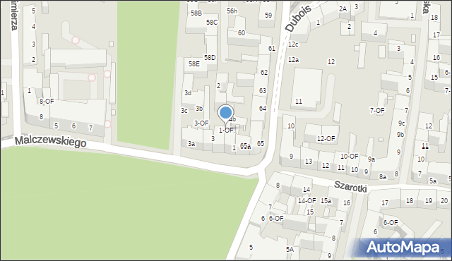 Szczecin, Malczewskiego Jacka, 1-OF, mapa Szczecina