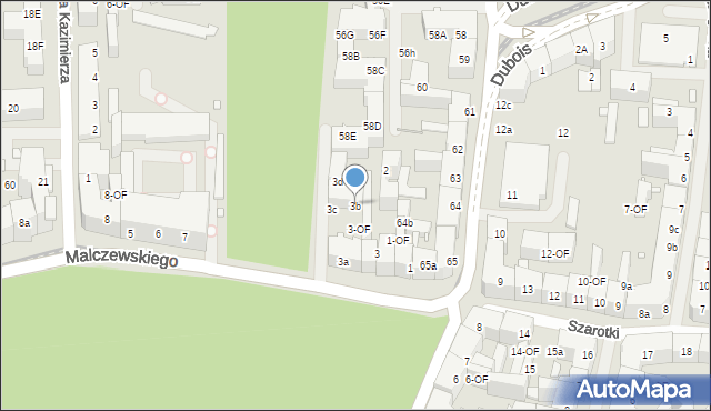 Szczecin, Malczewskiego Jacka, 3b, mapa Szczecina