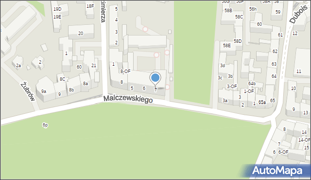 Szczecin, Malczewskiego Jacka, 7, mapa Szczecina