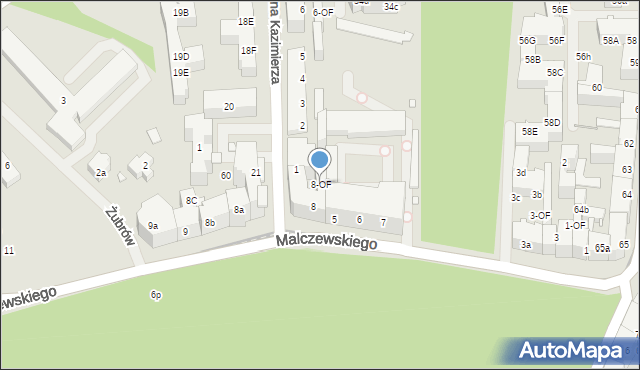 Szczecin, Malczewskiego Jacka, 8-OF, mapa Szczecina