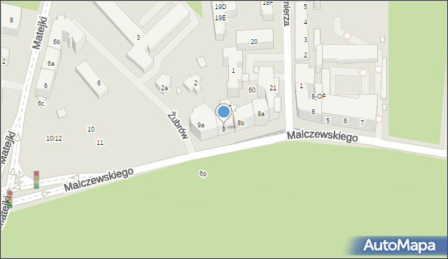 Szczecin, Malczewskiego Jacka, 9, mapa Szczecina