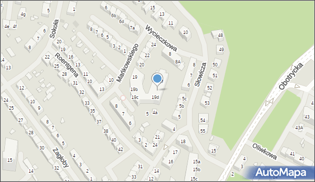 Szczecin, Mańkowskiego Alfonsa, ks., 19e, mapa Szczecina