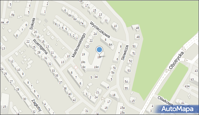 Szczecin, Mańkowskiego Alfonsa, ks., 19f, mapa Szczecina