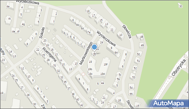 Szczecin, Mańkowskiego Alfonsa, ks., 20, mapa Szczecina