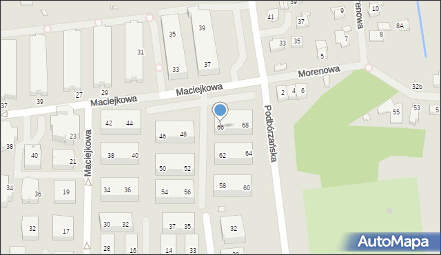 Szczecin, Maciejkowa, 66, mapa Szczecina