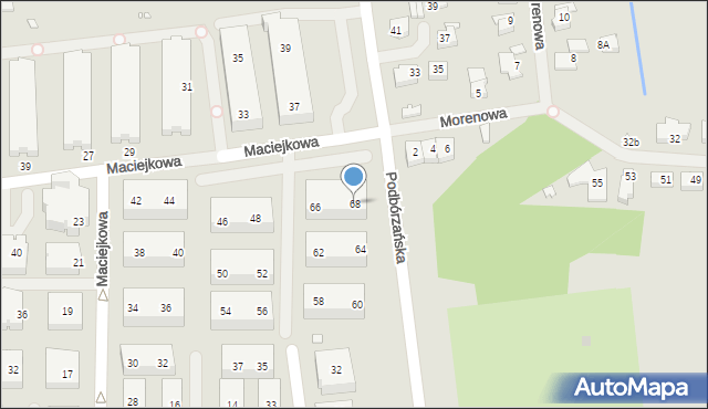 Szczecin, Maciejkowa, 68, mapa Szczecina