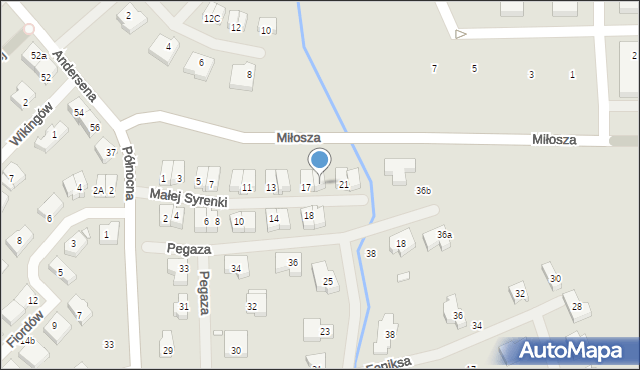 Szczecin, Małej Syrenki, 19, mapa Szczecina