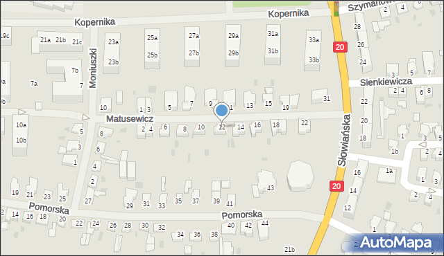 Szczecinek, Matusewicz Genowefy, dr., 12, mapa Szczecinek