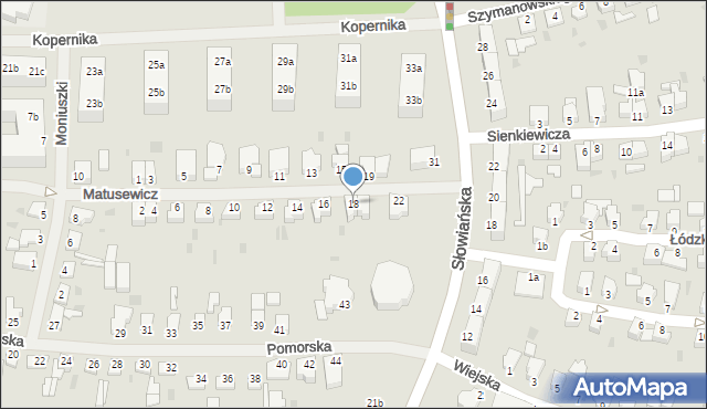 Szczecinek, Matusewicz Genowefy, dr., 18, mapa Szczecinek