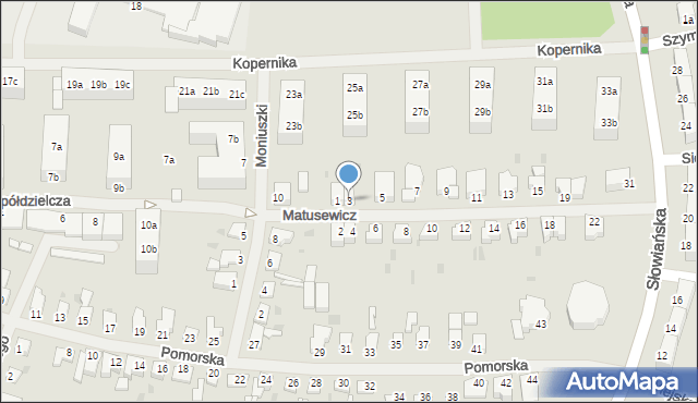 Szczecinek, Matusewicz Genowefy, dr., 3, mapa Szczecinek