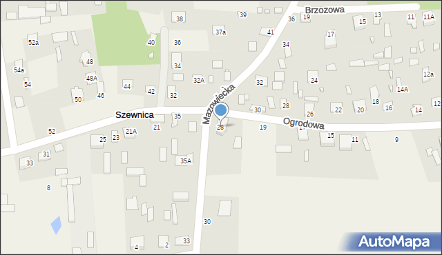 Szewnica, Mazowiecka, 28, mapa Szewnica