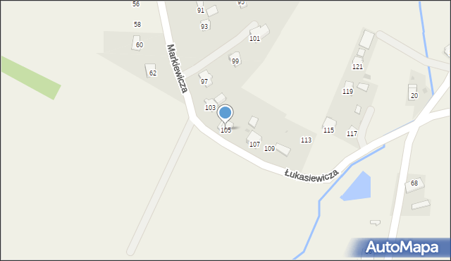 Targowiska, Markiewicza Bronisława, bł. ks., 105, mapa Targowiska