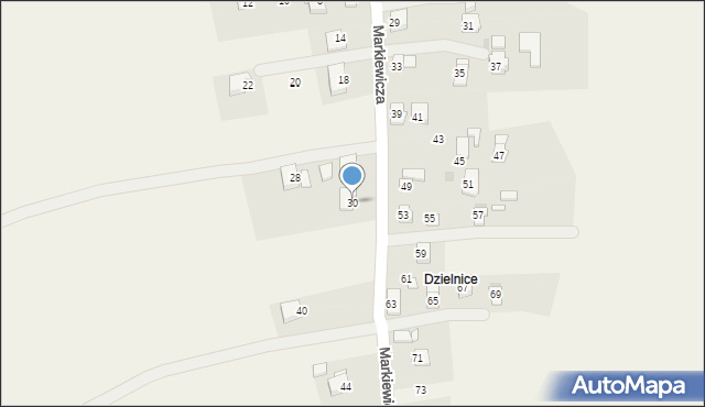 Targowiska, Markiewicza Bronisława, bł. ks., 30, mapa Targowiska