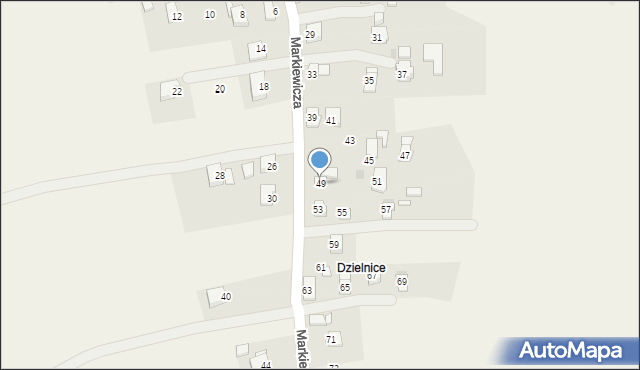 Targowiska, Markiewicza Bronisława, bł. ks., 49, mapa Targowiska