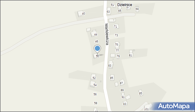 Targowiska, Markiewicza Bronisława, bł. ks., 50, mapa Targowiska