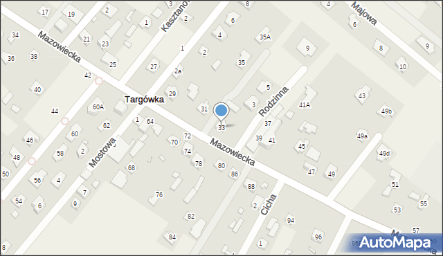 Targówka, Mazowiecka, 33, mapa Targówka