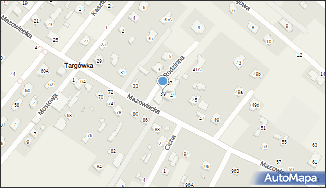 Targówka, Mazowiecka, 39, mapa Targówka