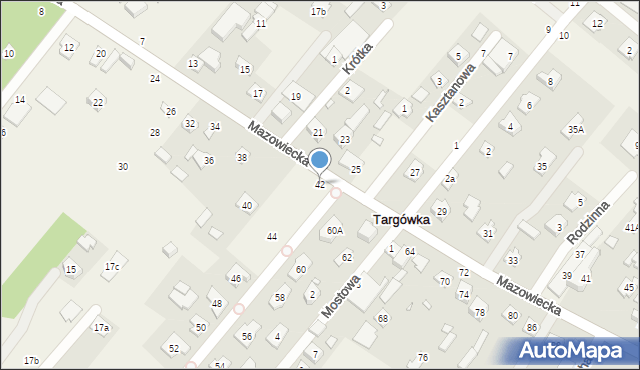 Targówka, Mazowiecka, 42, mapa Targówka