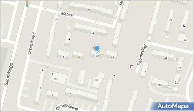 Tarnobrzeg, Matejki Jana, 10, mapa Tarnobrzegu